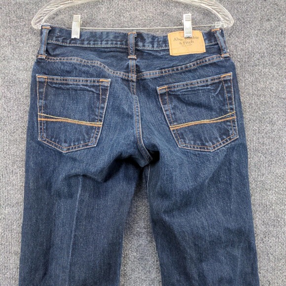 Abercrombie & Fitch Men's Straight Leg Jeans Blue 30x30 5-Pocket Button Fly - Picture 6 of 11